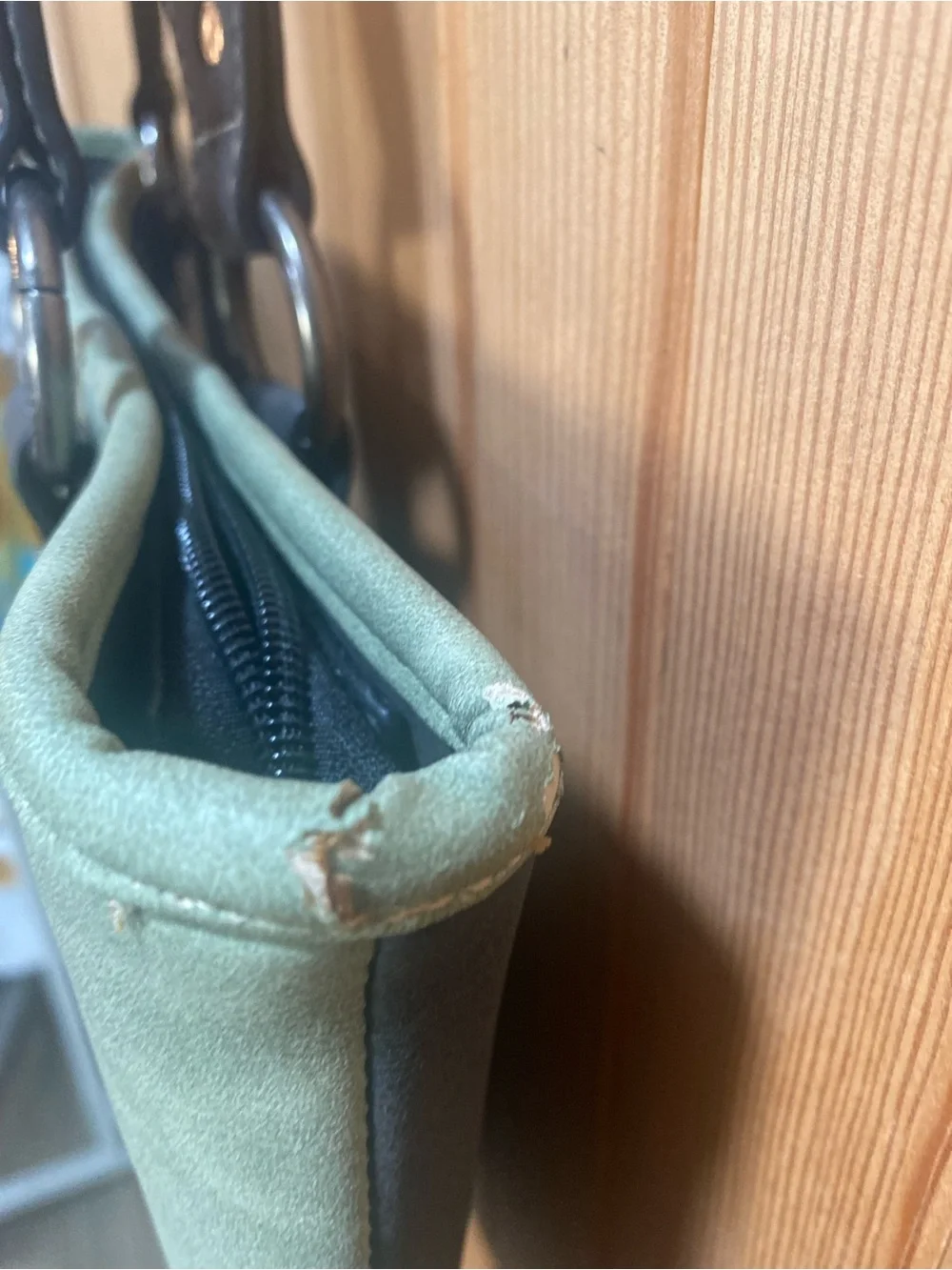 NWT Montana West Sage Green Leather Tote with Aztec Embroidery and Brown Accents